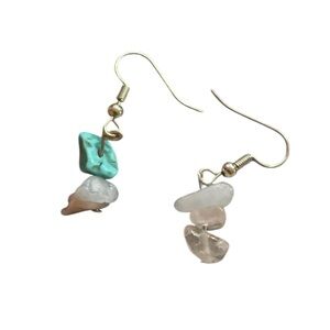 Hand Crafted Blue and White Earrings